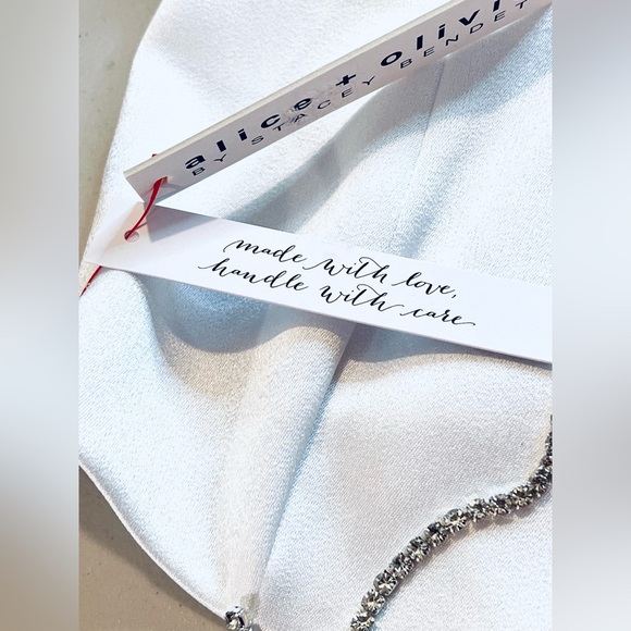 Alice + Olivia SUTTON CRYSTAL STRAP MINI DRESS, Solid White, Size 0 - Picture 8 of 16